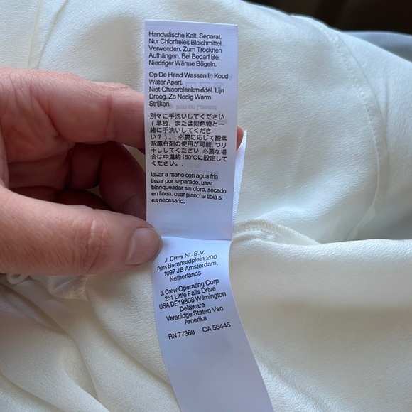 J CREW CREAM/OFF WHITE SILK BLOUSE 2X - Picture 8 of 9